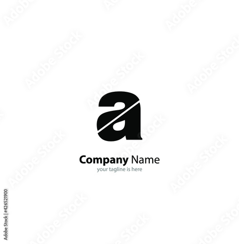 The simple luxury logo of letter a with white background