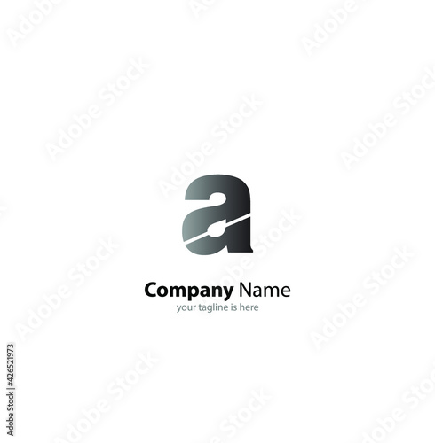 The simple luxury logo of letter a with white background