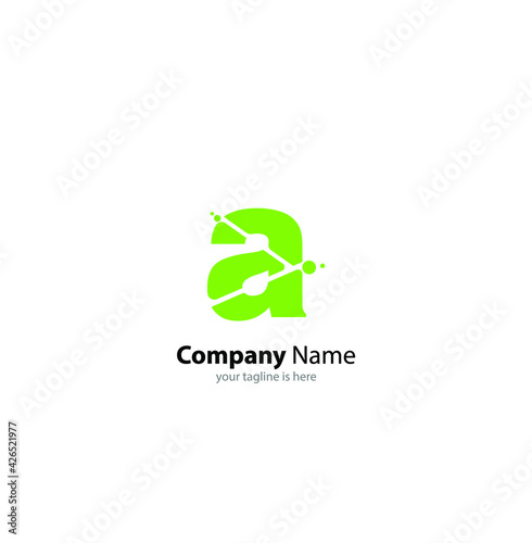 The simple luxury logo of letter a with white background
