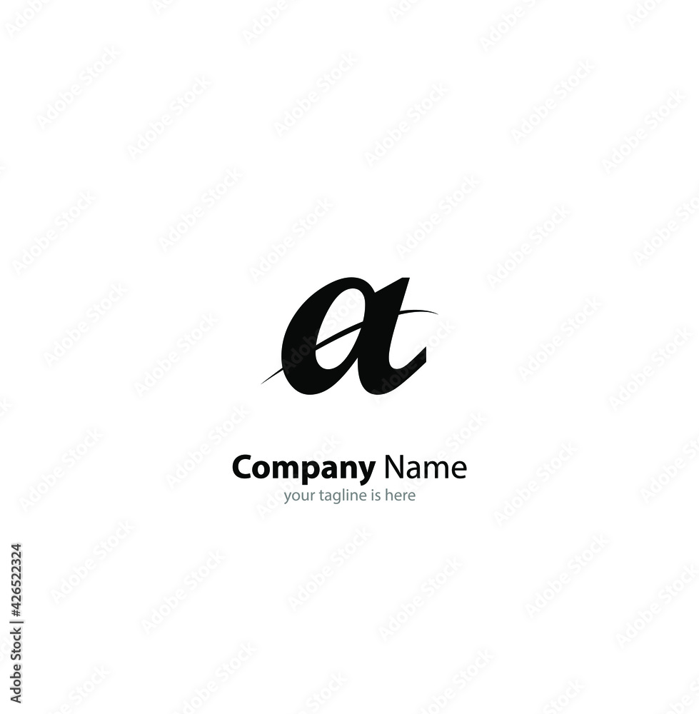 The simple luxury logo of letter a with white background