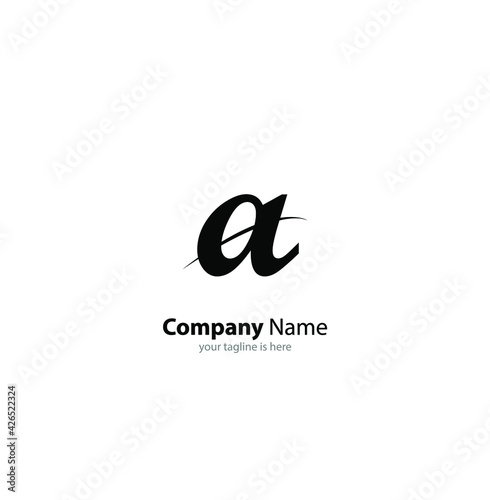 The simple luxury logo of letter a with white background