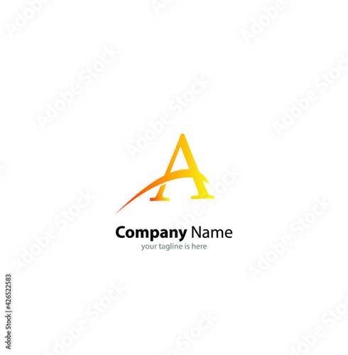 The simple luxury logo of letter a with white background