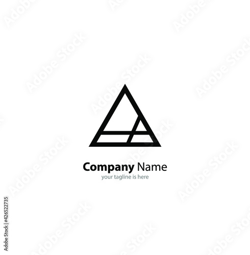 The simple luxury logo of letter a with white background