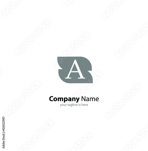 The simple luxury logo of letter a with white background