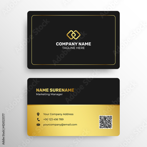 gold business card vector template