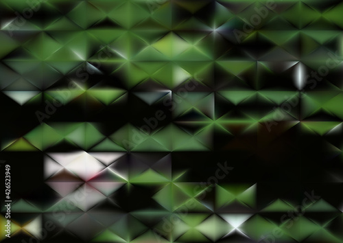 Abstract Green and Black Triangle Pattern Background