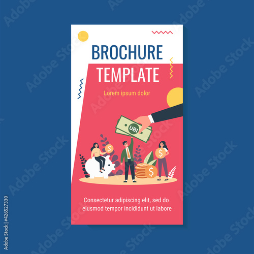 Successful people getting benefits, investing and saving money. Flat vector illustration for income, charity, investment, finance, tax, social equality concept