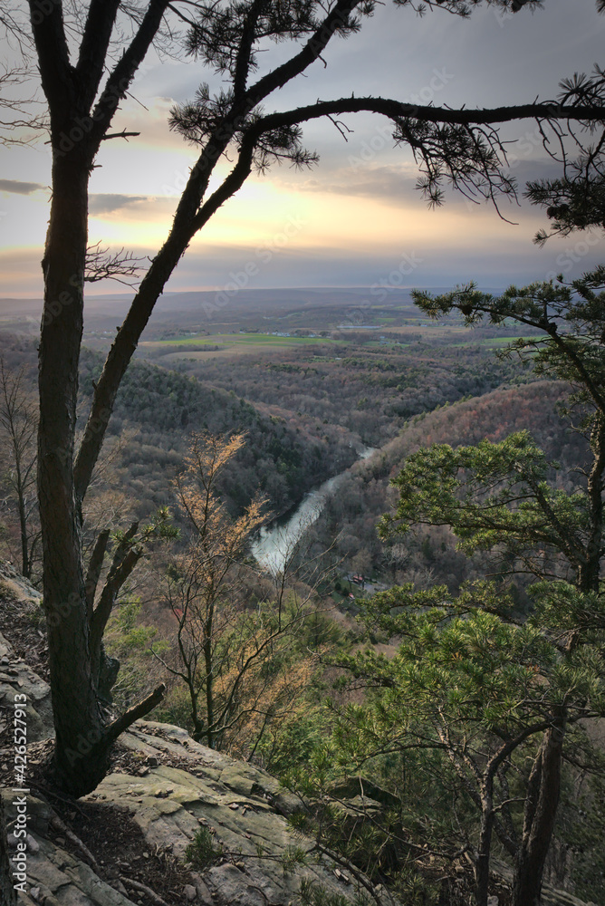 sunset over the river