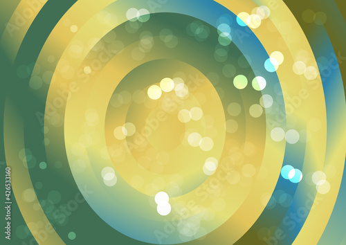 Blue and Yellow Gradient Concentric Circles Background Image