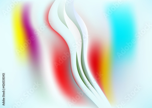 Abstract Red Yellow and Blue Vertical Wavy Background