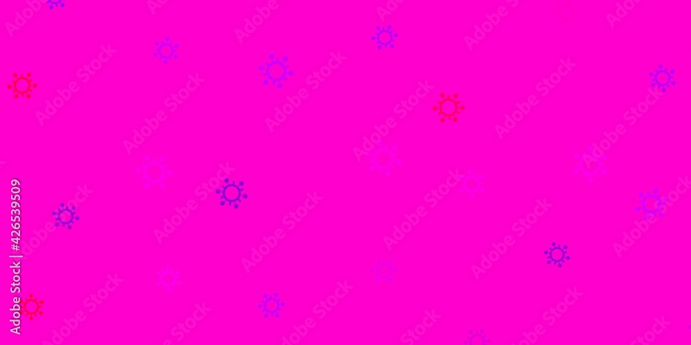 Light purple, pink vector texture with disease symbols.