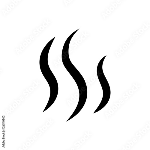 Smell icon. Cooking steam or warm aroma smell mark, steaming vapour odour symbols. moke steam silhouette icon illustration.