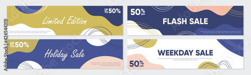 Sale banner template collection for promotion sale. Editable banner for social media post, website and internet ads. Banner advertisement for special offers set.