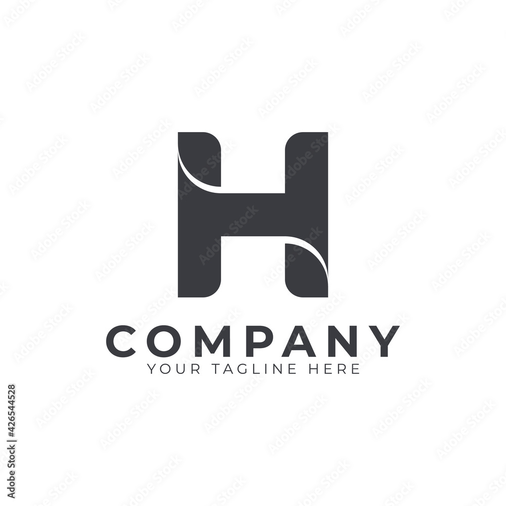 Creative Abstract Initial Letter H Logo Modern and Elegant. Black Geometric Shape Arrow Style. Usable for Business and Branding Logos. Flat Vector Logo Design Ideas Template Element. Eps10 Vector