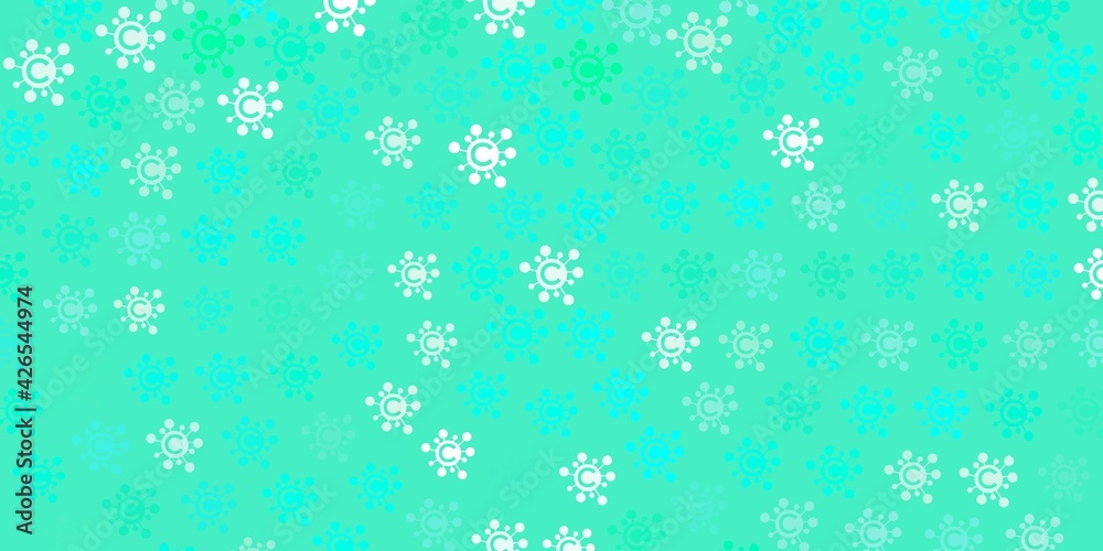 Light Green vector background with covid-19 symbols.