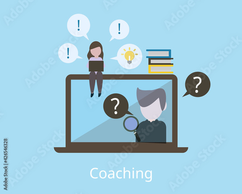 coaching employee and how it works to help employee learn vector