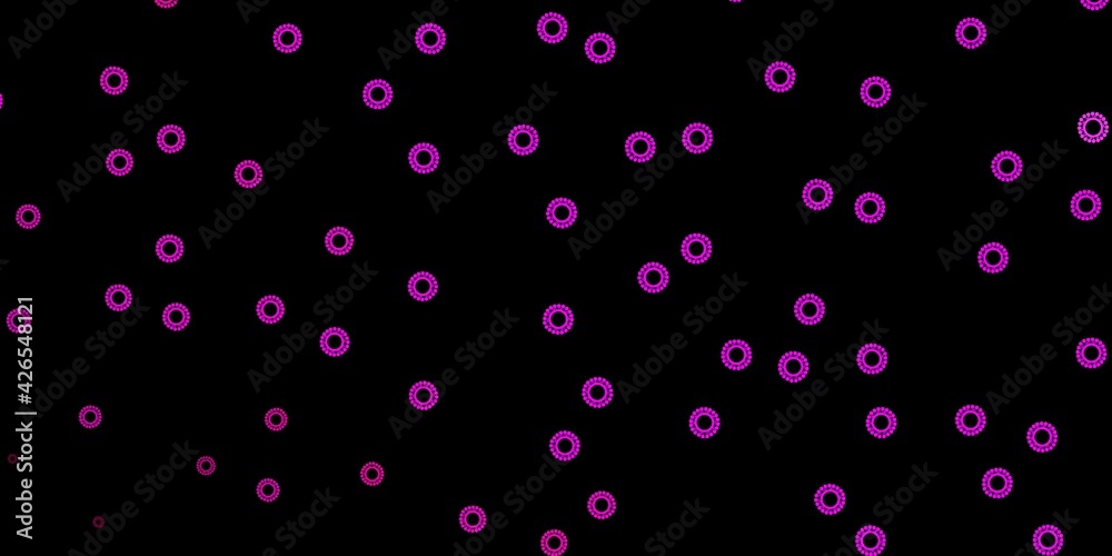 Dark pink vector template with flu signs.