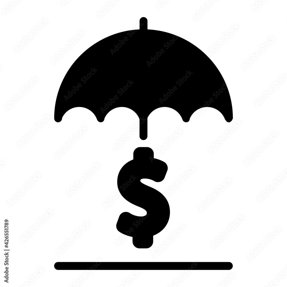Insurance icon with umbrella symbol Insurance icon with umbrella symbol