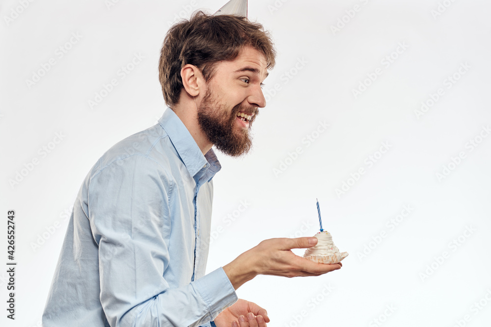 Bearded man cake with holiday decoration birthday Bearded man cake with holiday decoration birthday