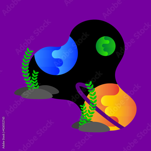 space, flat illustration