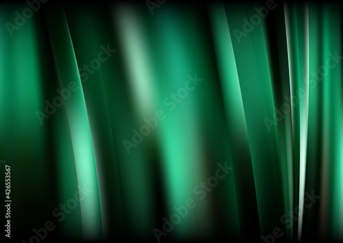 Green and Black Abstract Shiny Vertical Stripes Background Vector Image