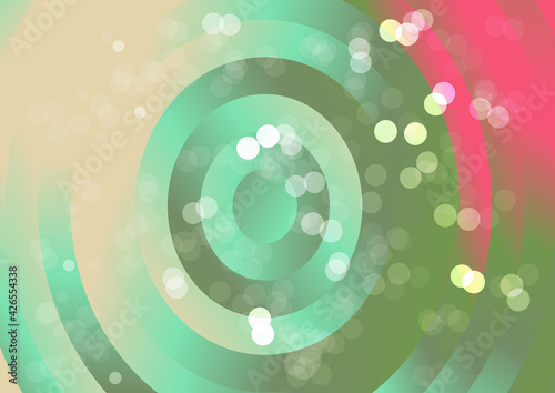 Pink Green and Brown Abstract Concentric Circles Background Graphic