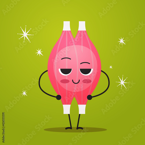 cute muscle cartoon character funny human internal organ mascot anatomy healthcare medicine concept