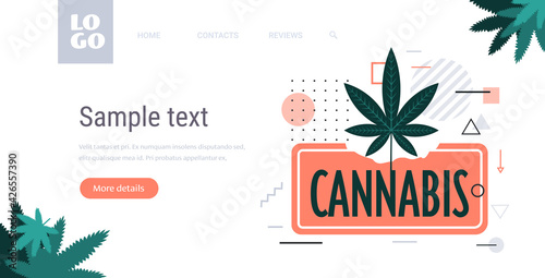 medical cannabis or marijuana leaves hemp legalize drug consumption concept horizontal copy space