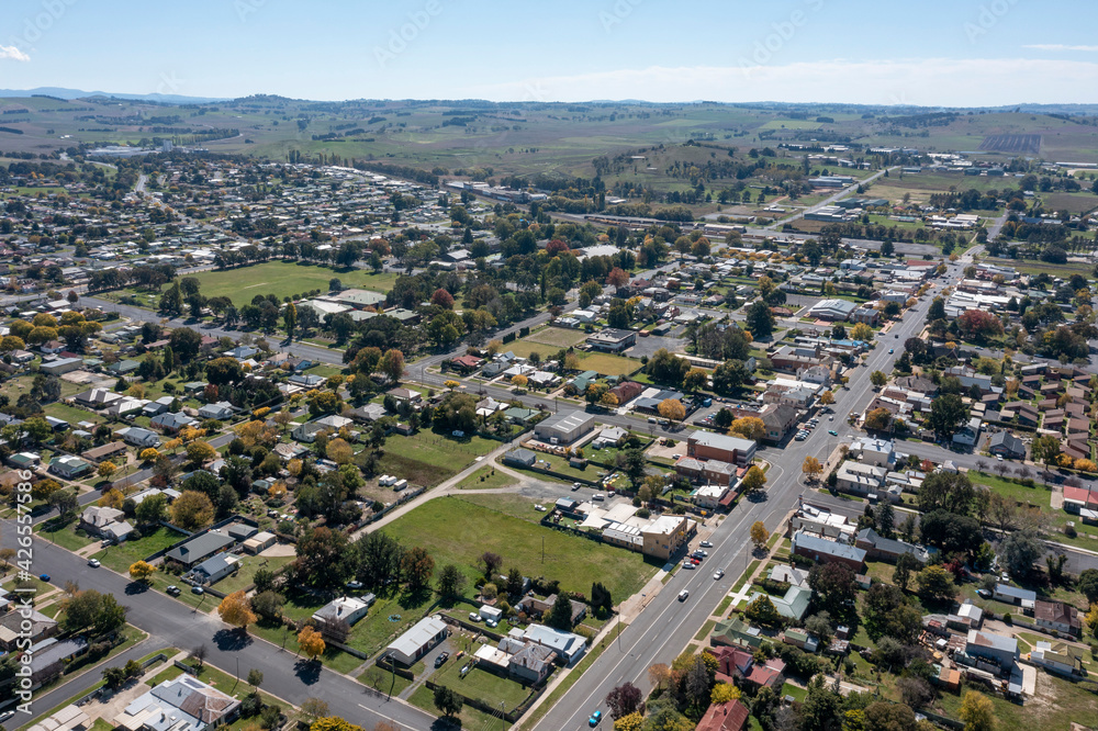 drone town Blayney aerial New South Wales.
