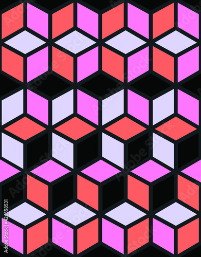 Colorful geometric pattern background design. Seamless Retro Abstract modern art decorative geometry