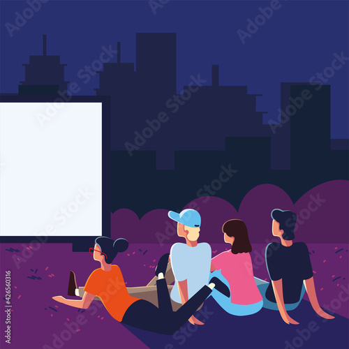 friends watching movie