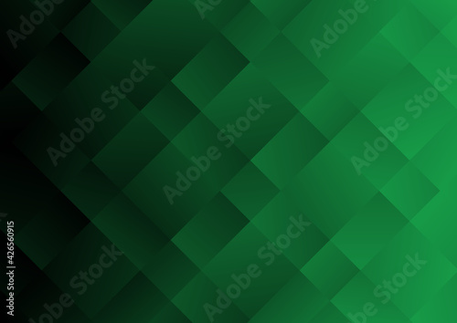 Abstract Green and Black Gradient Triangle Pattern Background