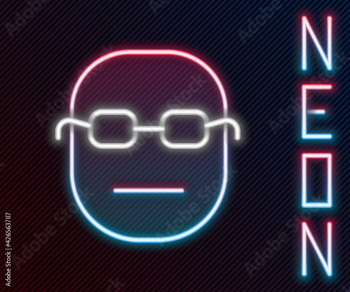 Glowing neon line Poker player icon isolated on black background. Colorful outline concept. Vector Illustration