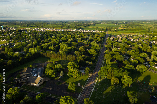 Aerial shot of Mankato city , Minnesota photo