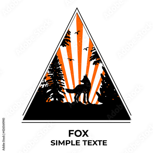 fox in a triangular frame. vector. EPS format