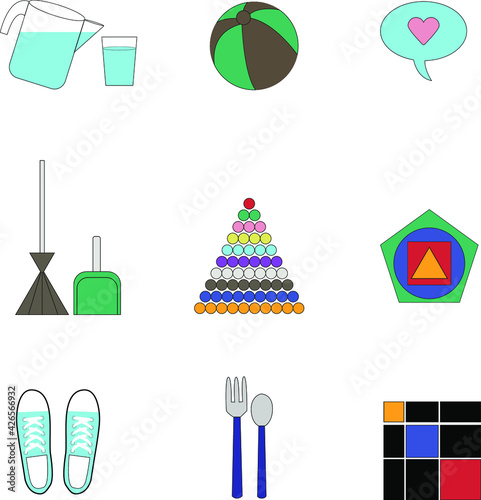 Icons for the early development of Montessori children