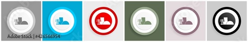 Nuclear power plant icon set, flat design vector illustration in eps 10 for webdesign and mobile applications
