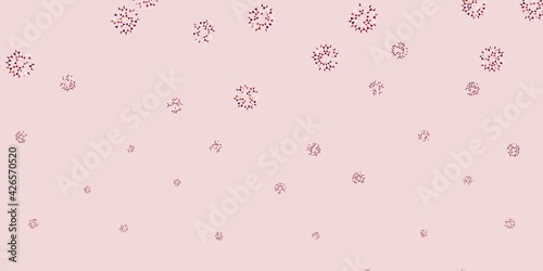 Light pink vector natural layout with flowers.