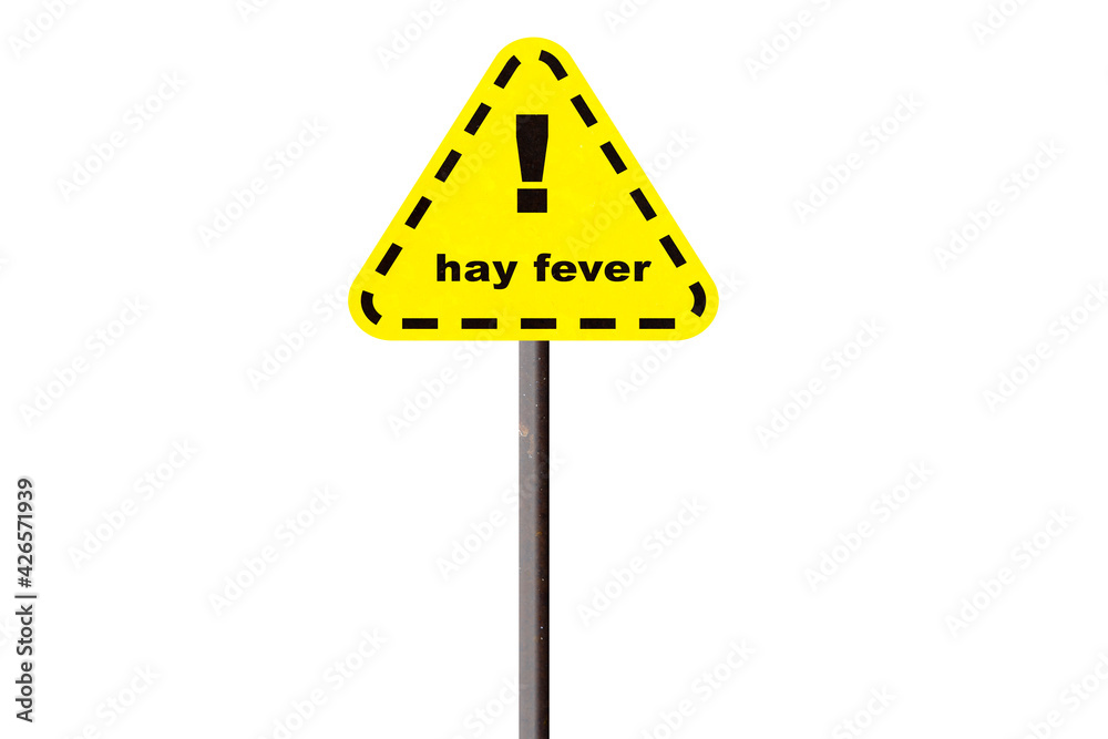 yellow hay fever danger sign. illustration on white background yellow hay fever danger sign. illustration on white background