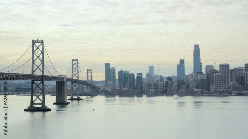San Francisco bay are skyline and Bay Bridge