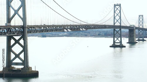 Panoramic view of San Francisco Bay Bridge photo