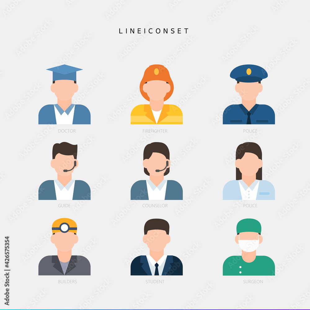 Collection of gradient line icons