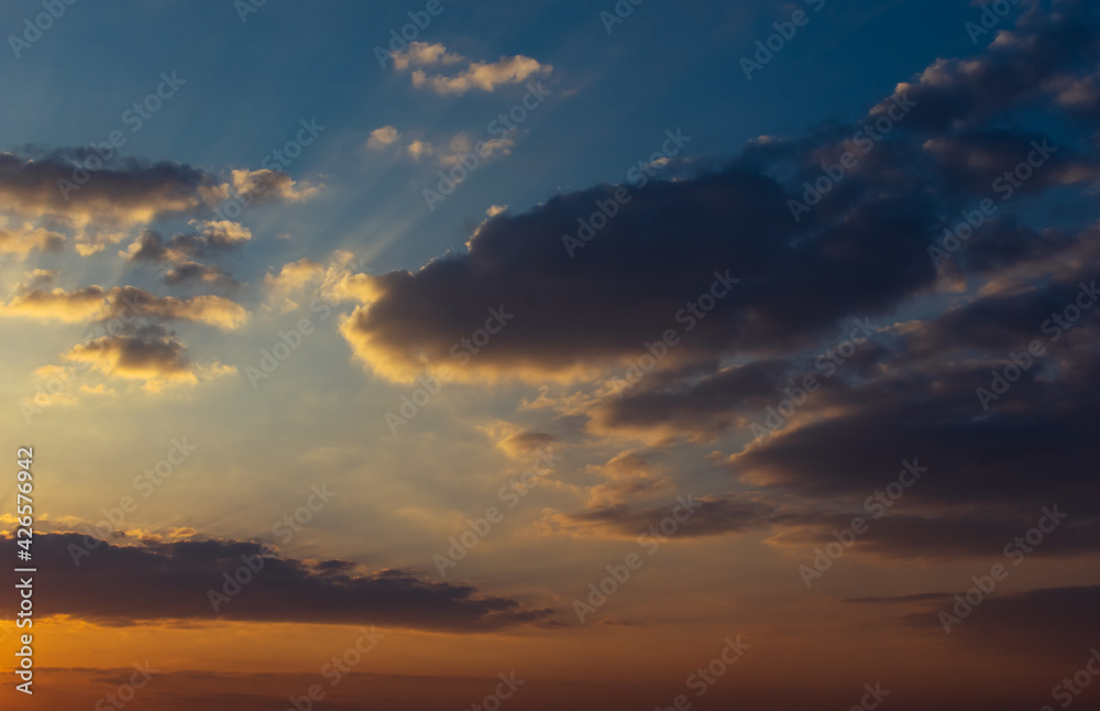 clouds in the rays of sunset clouds in the rays of sunset