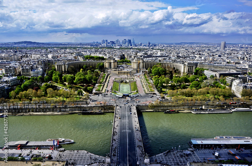 Aerial View from Eiffel Tower Seine River