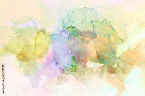 art photography of abstract fluid art painting with alcohol ink, pastel colors