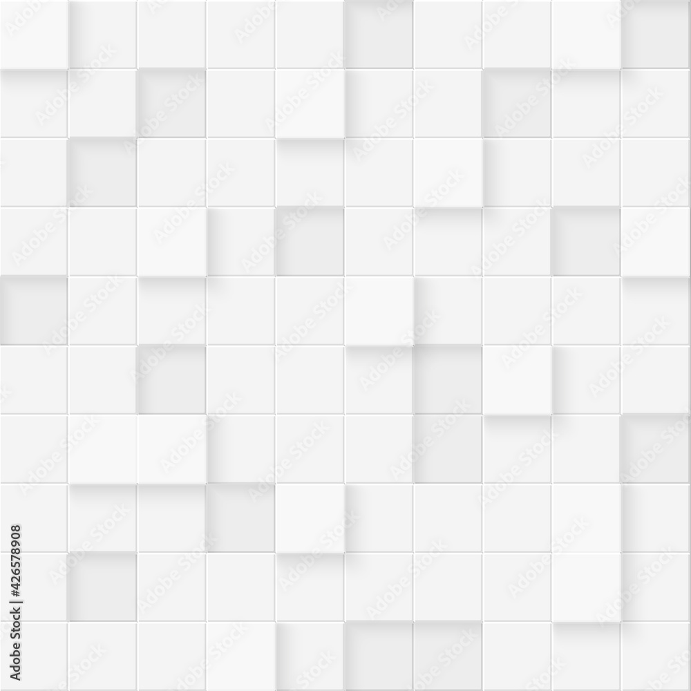 3d seamless cubes pattern. White ceramic tile background. Abstract square mosaic. 3d seamless cubes pattern. White ceramic tile background. Abstract square mosaic.