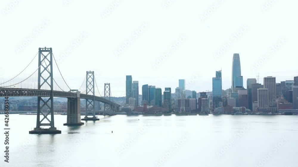 Panoramic view of the Bay Bridge and San Francisco Bay Bridge Panoramic view of the Bay Bridge and San Francisco Bay Bridge