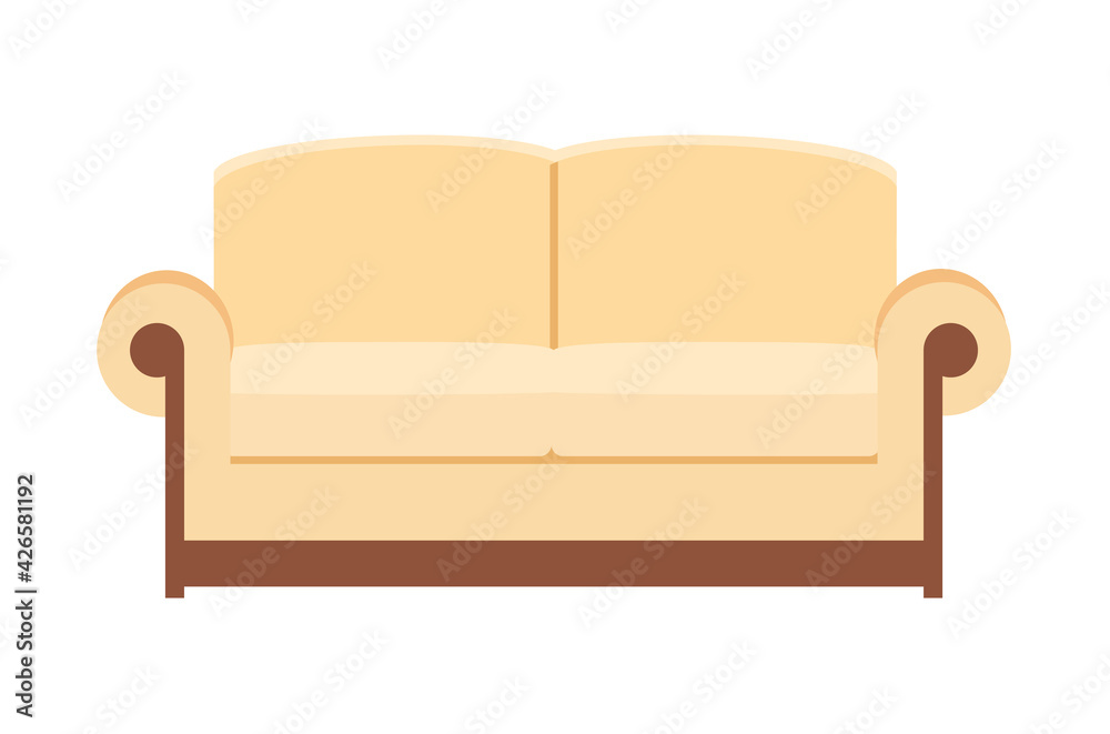 beige Sofa isolated on white. Sofa icon for interior house. beige Sofa isolated on white. Sofa icon for interior house.