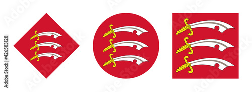 Fotografie essex flag icon set. isolated on white background