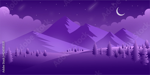 
An eye soothing night template background with beauty of nature

